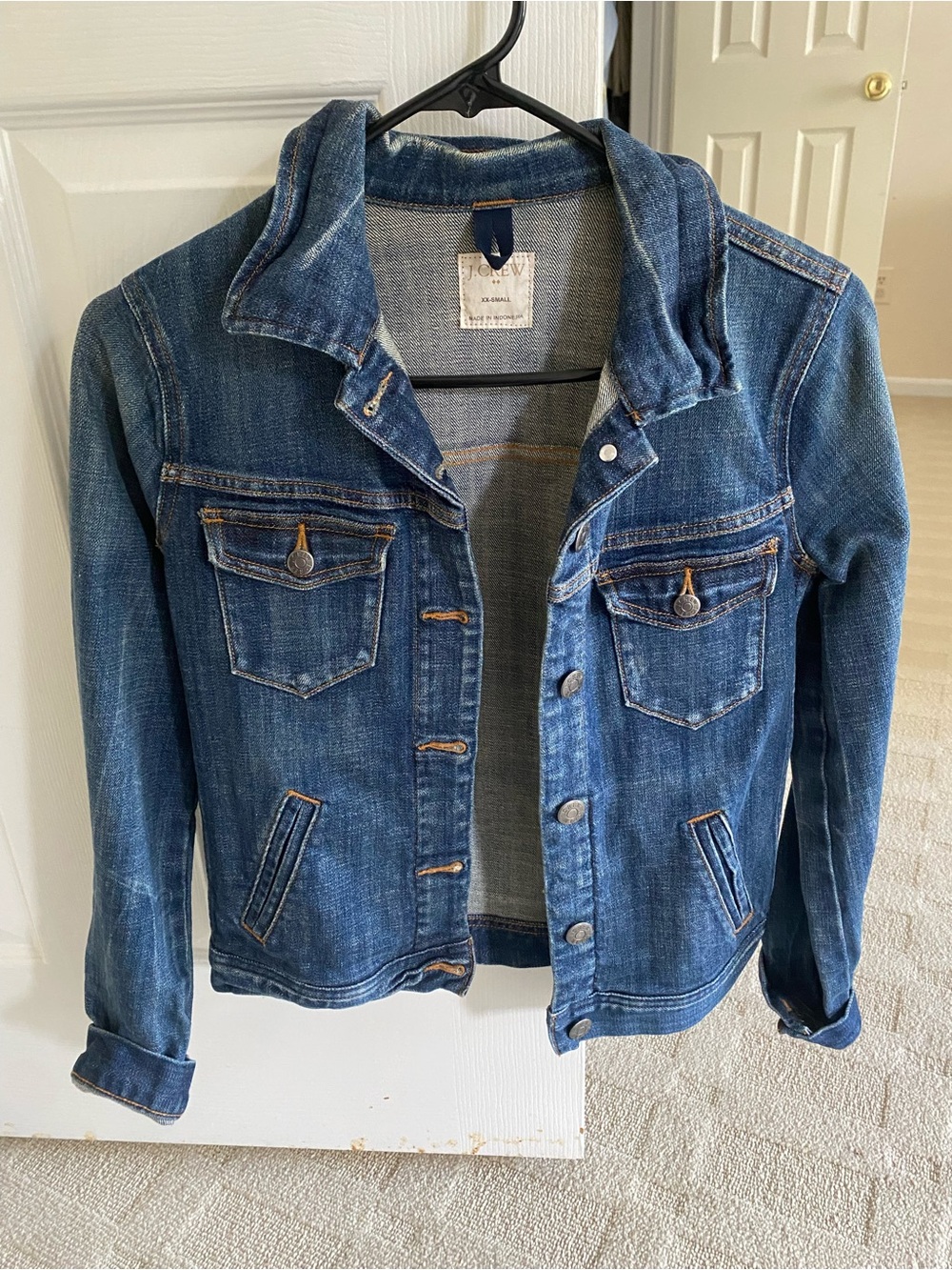 J. Crew Medium Blue Denim Jacket with Chest Pockets